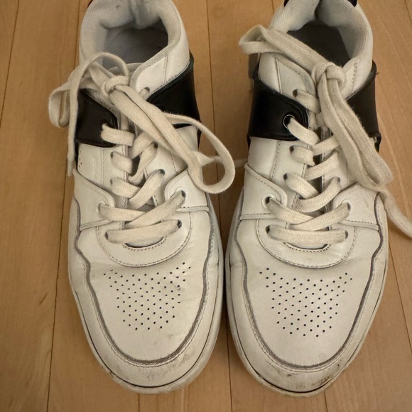 Women’s White and Black Sneakers - Picture 1 of 9